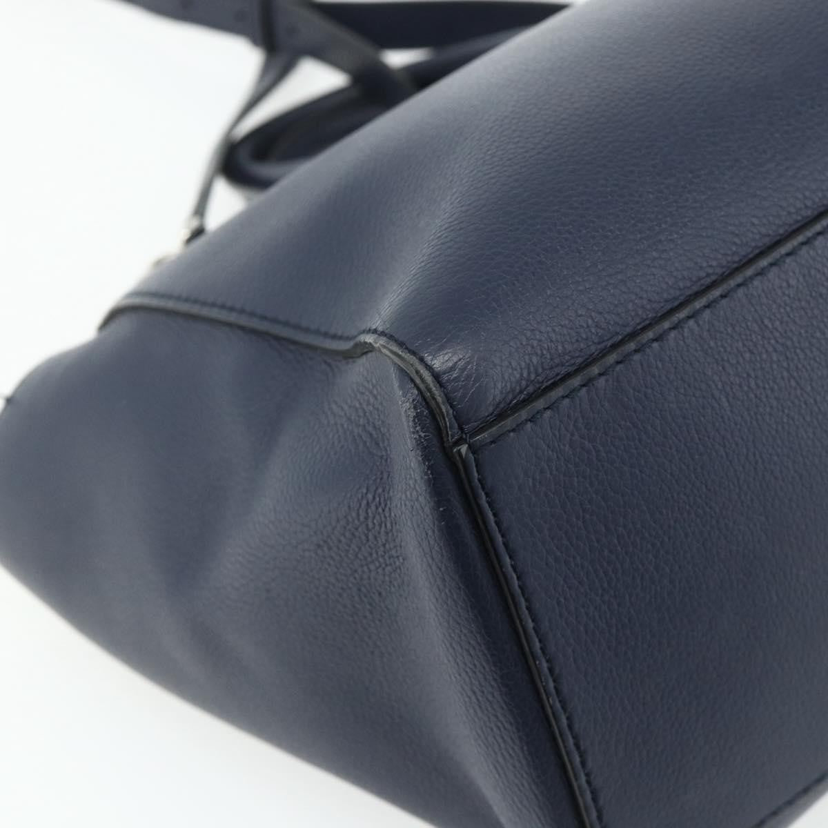 Bally Vintage Handbag Leather, Navy, Leather, Handbag
