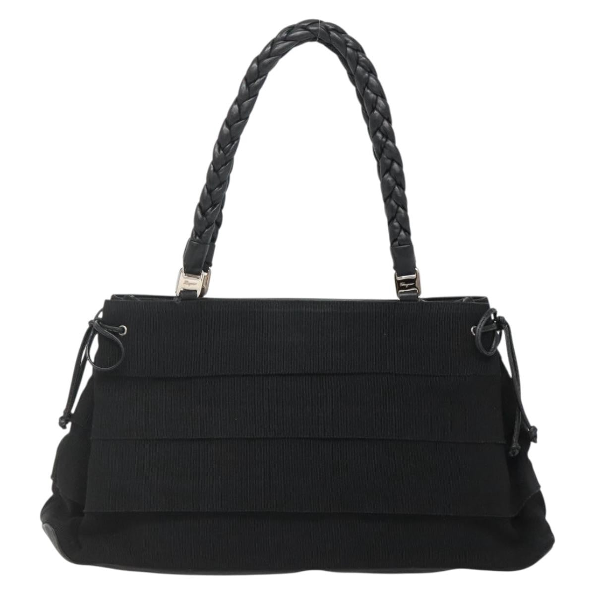Salvatore Ferragamo Vala tote Canvas, BLACK, CANVAS, Tote bag