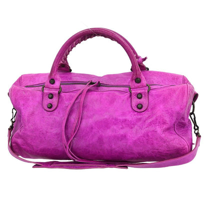 Balenciaga Twiggy Classic Studs Bag Leather, PURPLE, LEATHER, Handbag