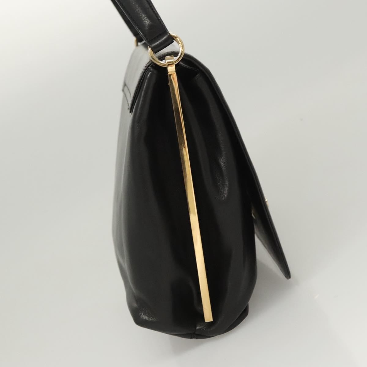 Salvatore Ferragamo Flap Handbag Leather, BLACK, LEATHER, Handbag