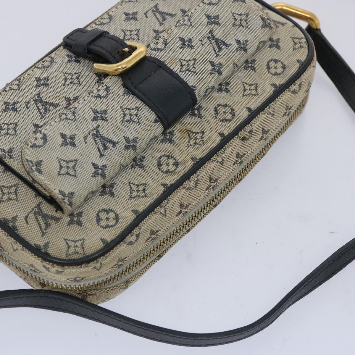 Louis Vuitton Juliette Crossbody Bag Mini Lin, BLUE, CANVAS, Shoulder bag
