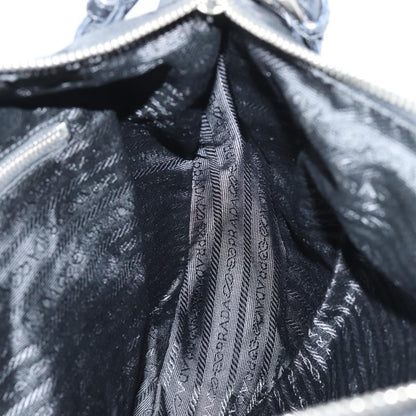 Prada Zip Hobo Tessuto with Leather, BLACK, NYLON, Shoulder bag