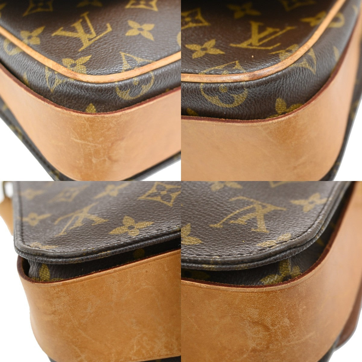 Louis Vuitton Cartouchiere Handbag Monogram Canvas, BROWN, LEATHER, Shoulder bag