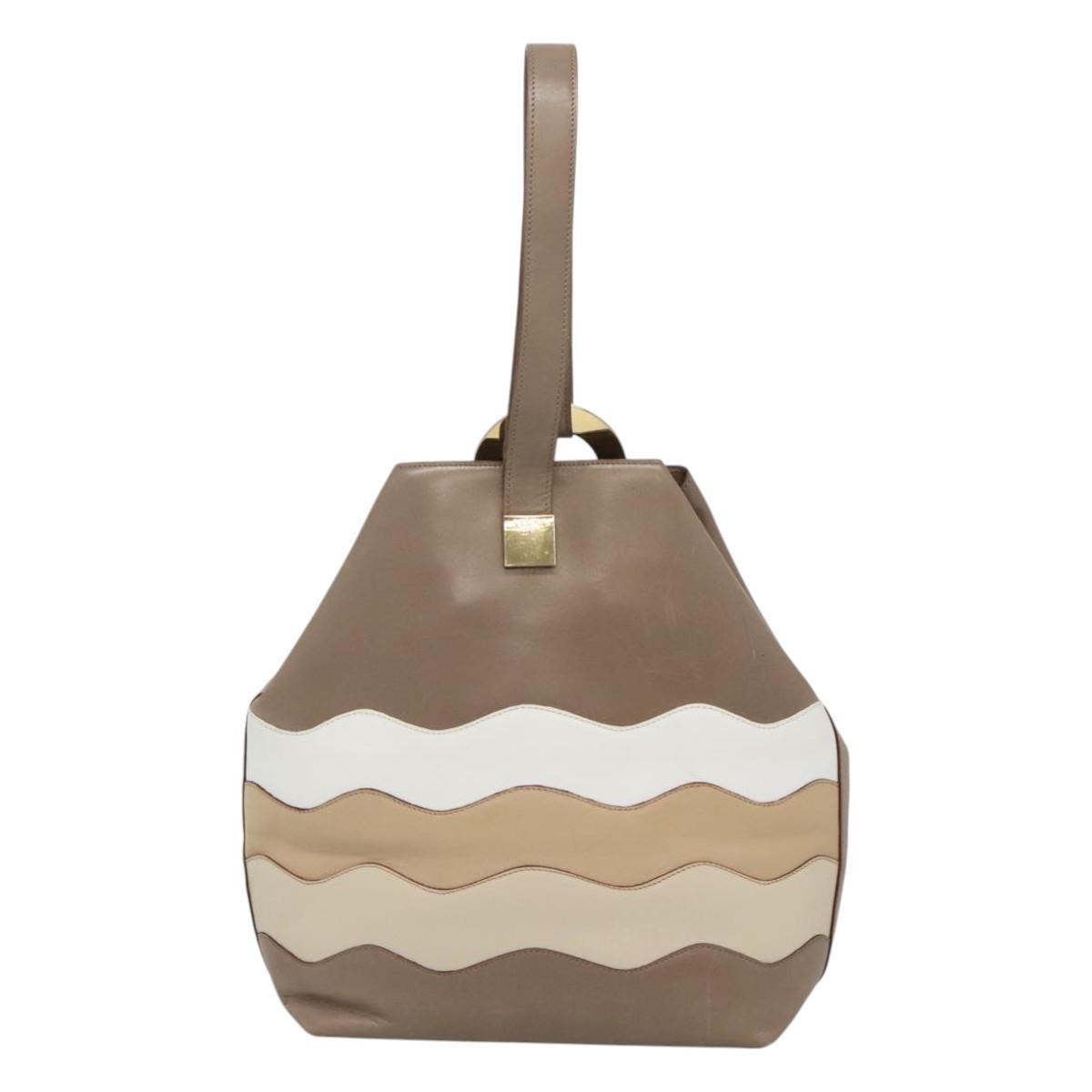 Celine Shoulder Bag Leather, BROWN, LEATHER, Shoulder bag