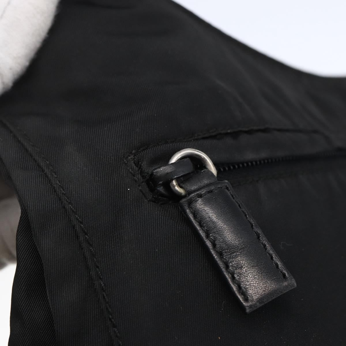 Prada Zip Messenger Quilted Tessuto, BLACK, NYLON, Shoulder bag