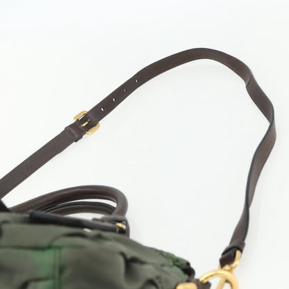 Prada Gaufre Convertible Satchel Tessuto, KHAKI, NYLON, Handbag