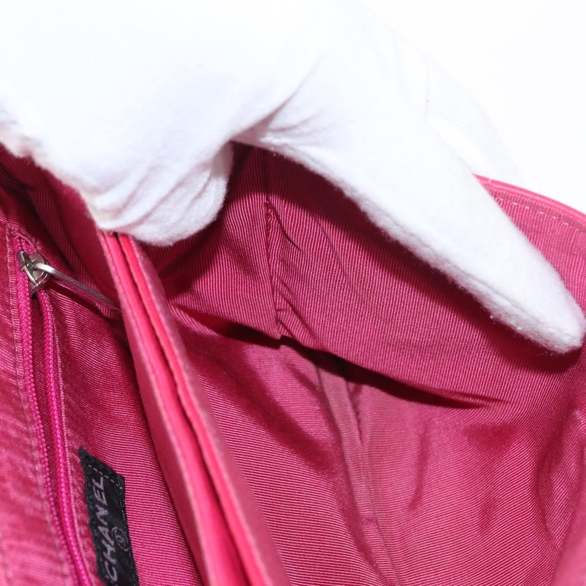 Chanel Chocolate Bar CC Clutch Quilted Leather, PINK, LEATHER, Clutche & pouche