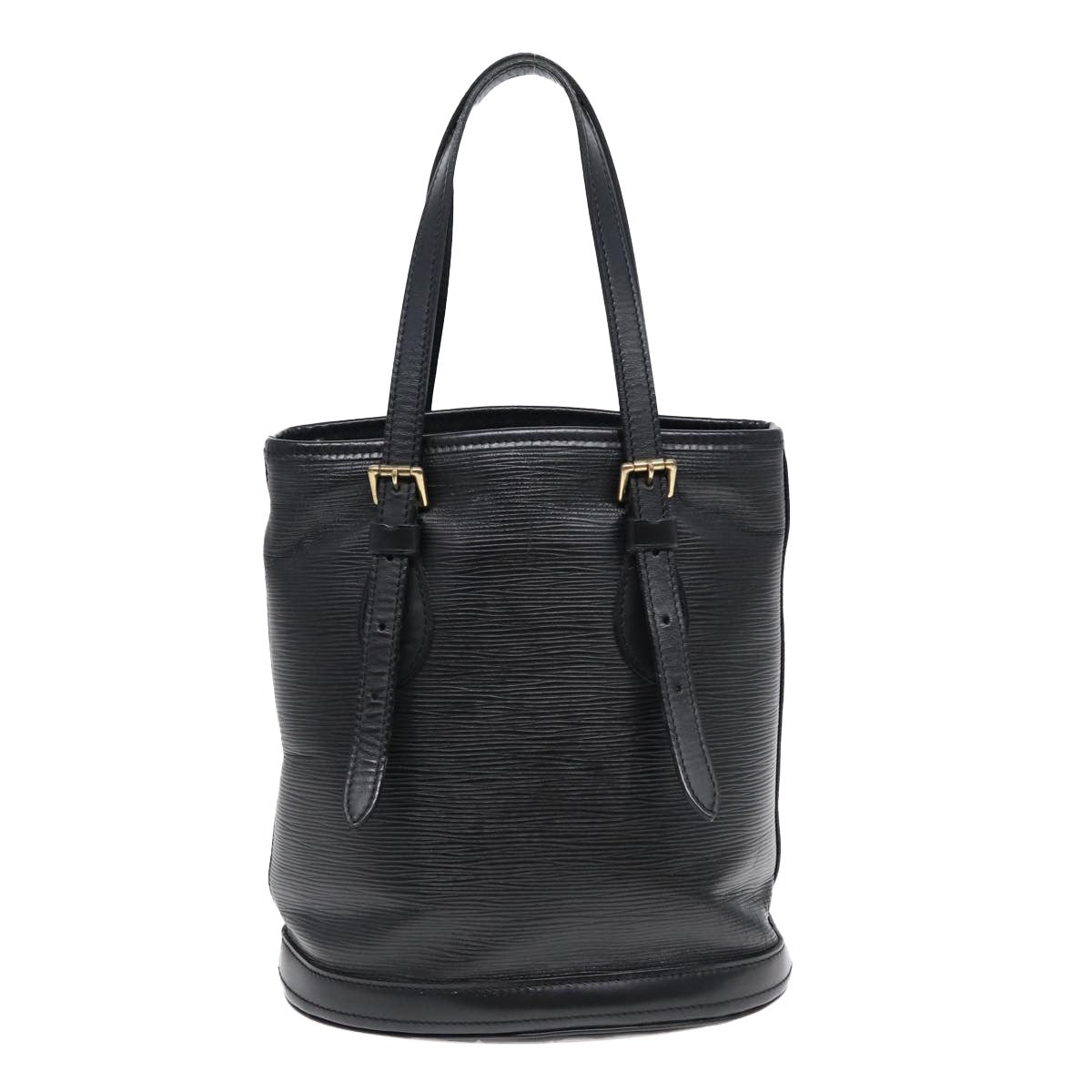 Louis Vuitton Petit Bucket Bag Epi Leather, BLACK, LEATHER, Tote bag