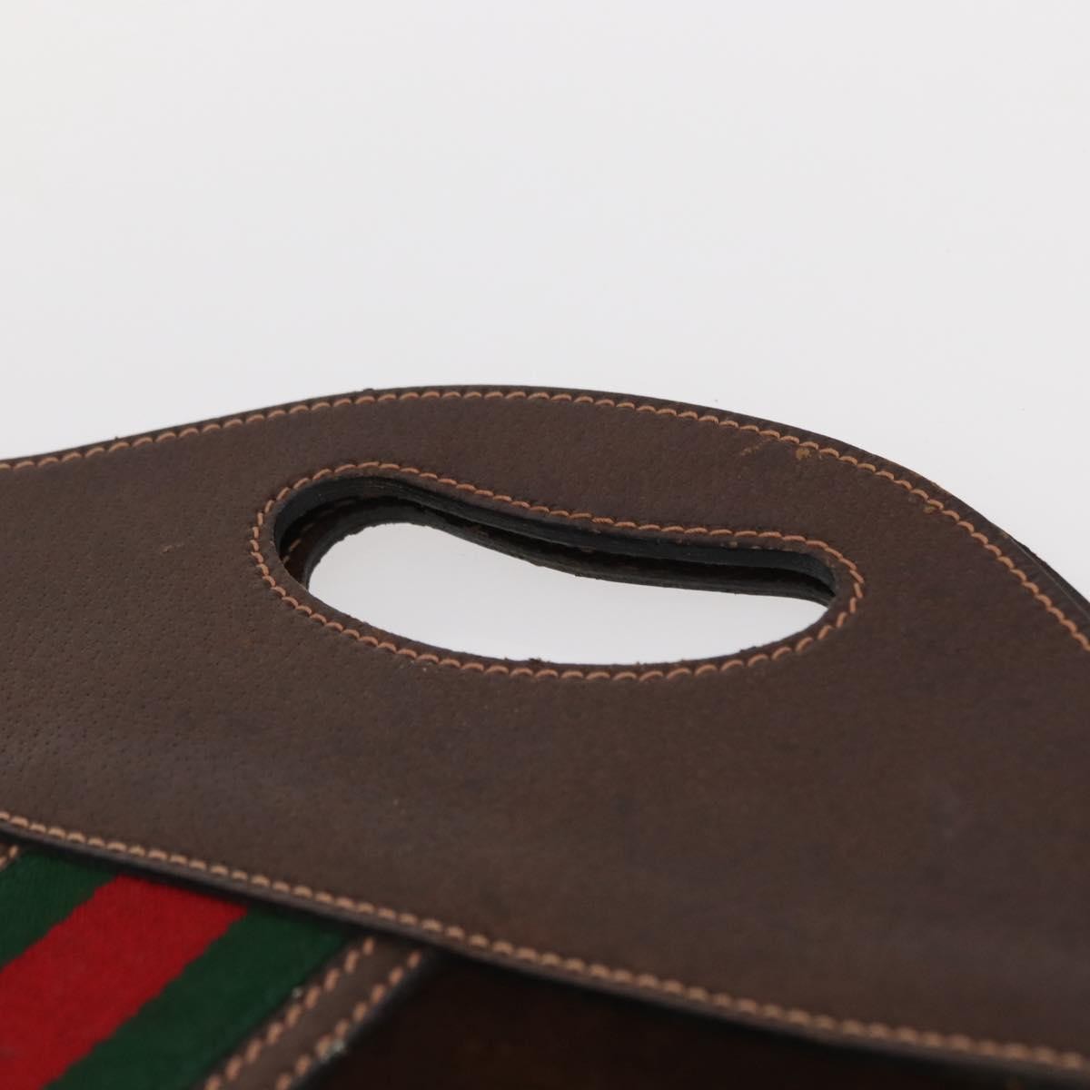 Gucci Vintage Web Sherry Line Handbag Suede, BROWN, SUEDE, Handbag