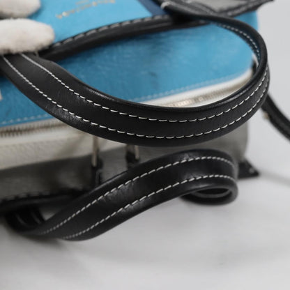 Balenciaga Bazar Convertible Tote Striped Leather, BLUE, LEATHER, Tote bag