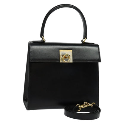 Celine Vintage Logo Top Handle Bag Leather, BLACK, LEATHER, Handbag