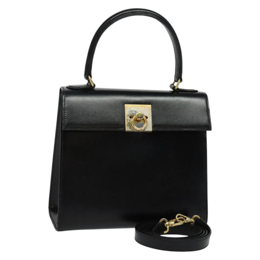 Celine Vintage Logo Top Handle Bag Leather, BLACK, LEATHER, Handbag