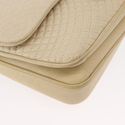 Bally Vintage Chain Shoulder Bag Quilted Leather, ECRU, LEATHER, Shoulder bag