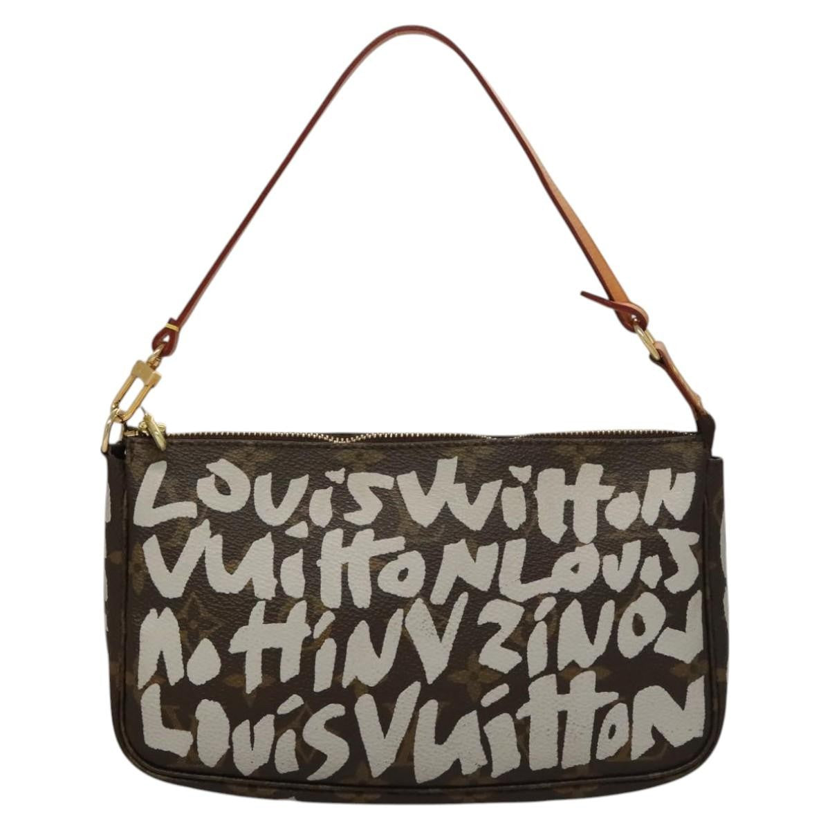 Louis Vuitton Pochette Accessoires Limited Edition Monogram Graffiti, WHITE, CANVAS, Clutche & pouche