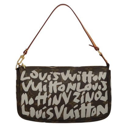 Louis Vuitton Pochette Accessoires Limited Edition Monogram Graffiti, WHITE, CANVAS, Clutche & pouche