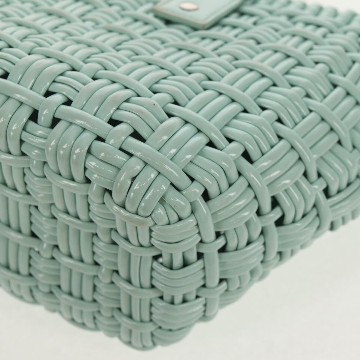 Balenciaga Bistro Panier Bag Woven Faux Leather, GREEN, RUBBER, Tote bag