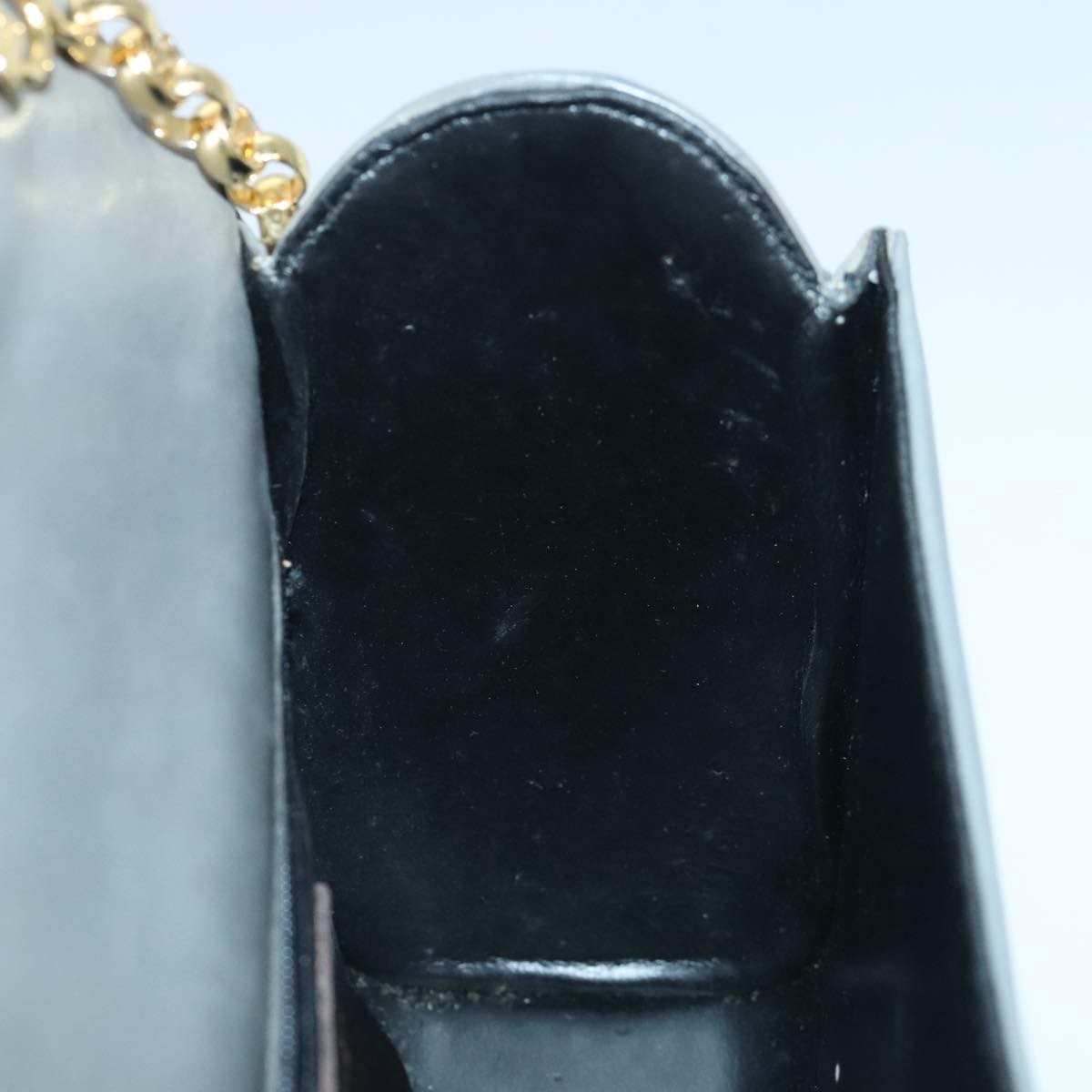 Salvatore Ferragamo Vintage Flap Chain Shoulder Bag Leather, GRAY, LEATHER, Shoulder bag