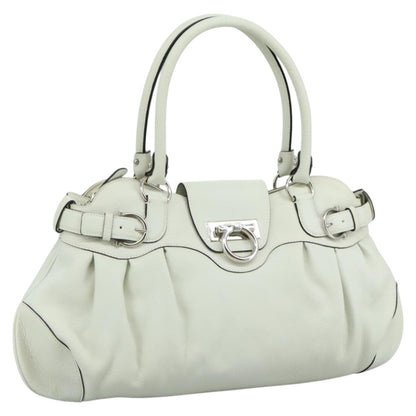 Salvatore Ferragamo Marisa Satchel Leather, WHITE, LEATHER, Handbag