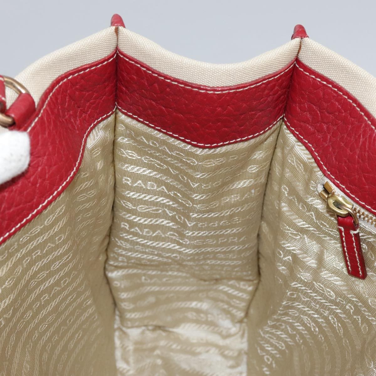 Prada Vintage Tote Canvas, BEIGE, CANVAS, Tote bag