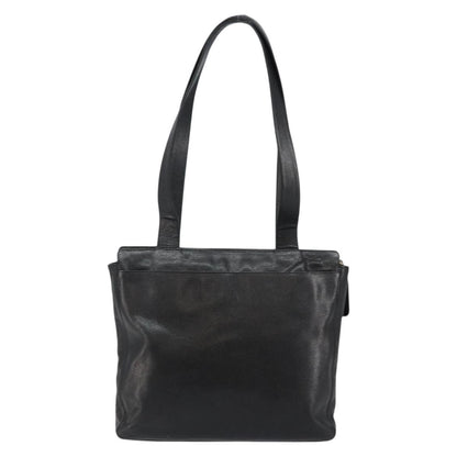 Chanel Vintage Logo Tote Caviar, BLACK, LEATHER, Tote bag