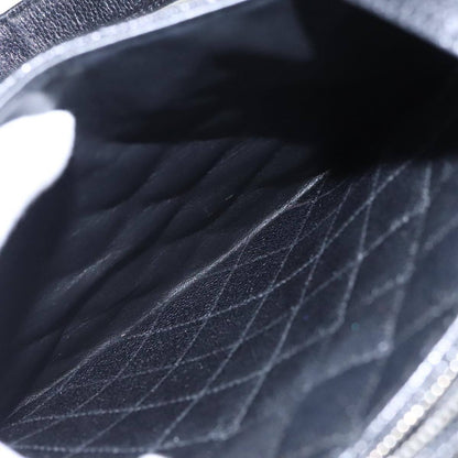 Chanel Vintage CC Zip Around Shoulder Bag Quilted Caviar, BLACK, LEATHER, Tote bag