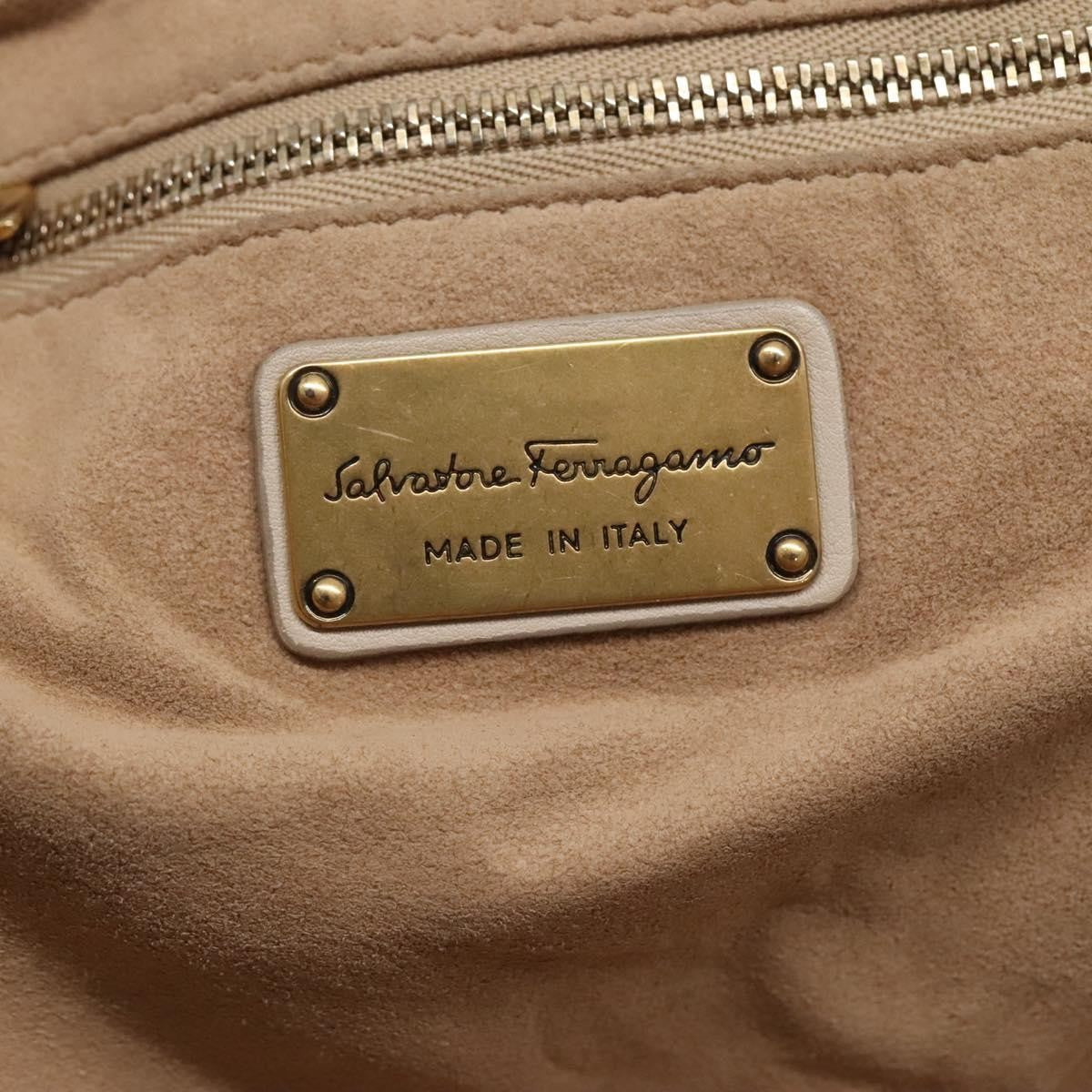 Salvatore Ferragamo Gancini Tote Leather, BEIGE, LEATHER, Tote bag