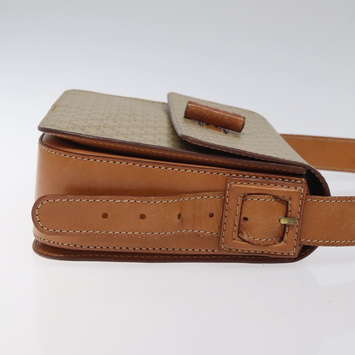 Celine Vintage Convertible Macadam Turnlock Shoulder Bag Canvas and Leather, BEIGE, CANVAS, Shoulder bag