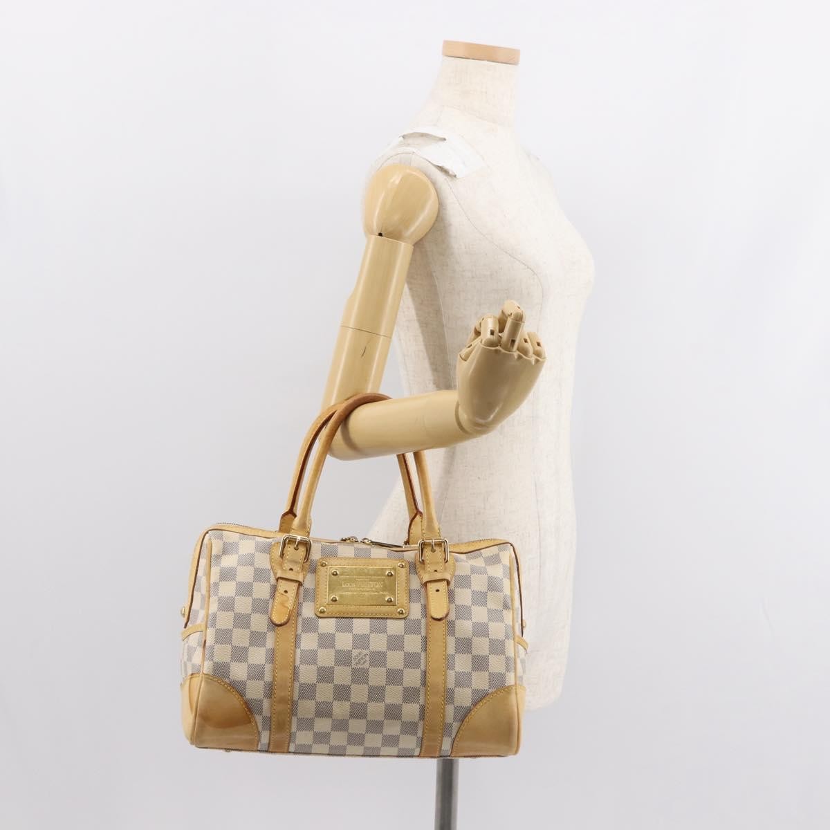 Louis Vuitton Berkeley Handbag Damier, BEIGE, CANVAS, Handbag