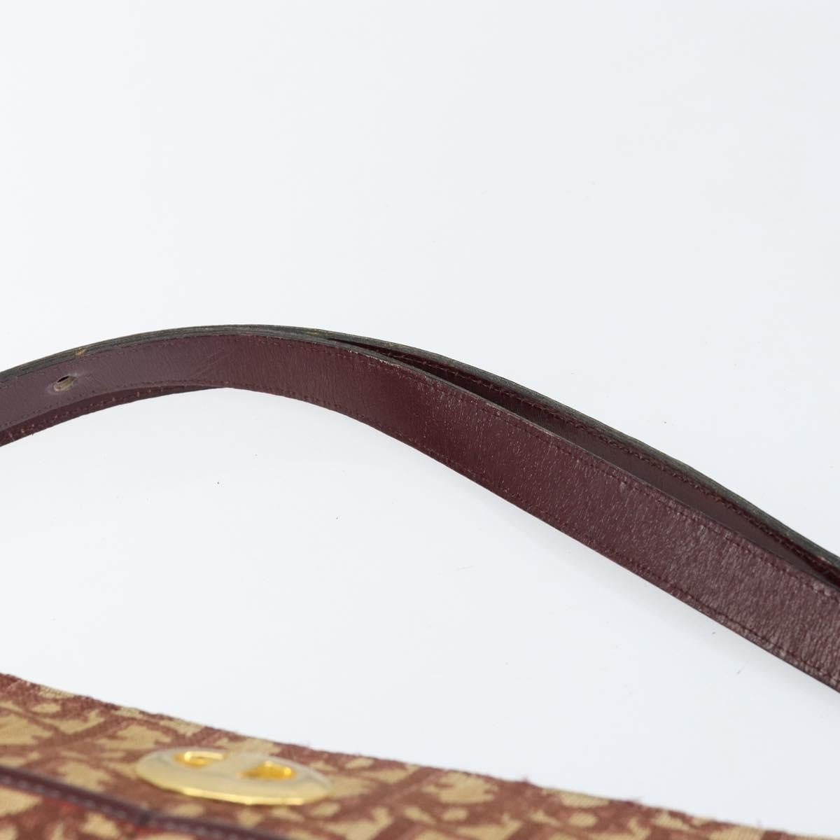 Christian Dior Vintage Trotter Shoulder Bag Canvas, BEIGE, CANVAS, Shoulder bag