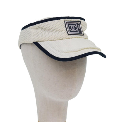 Chanel Sport Line CC Casket Hat Cotton, WHITE, COTTON, Head accessory