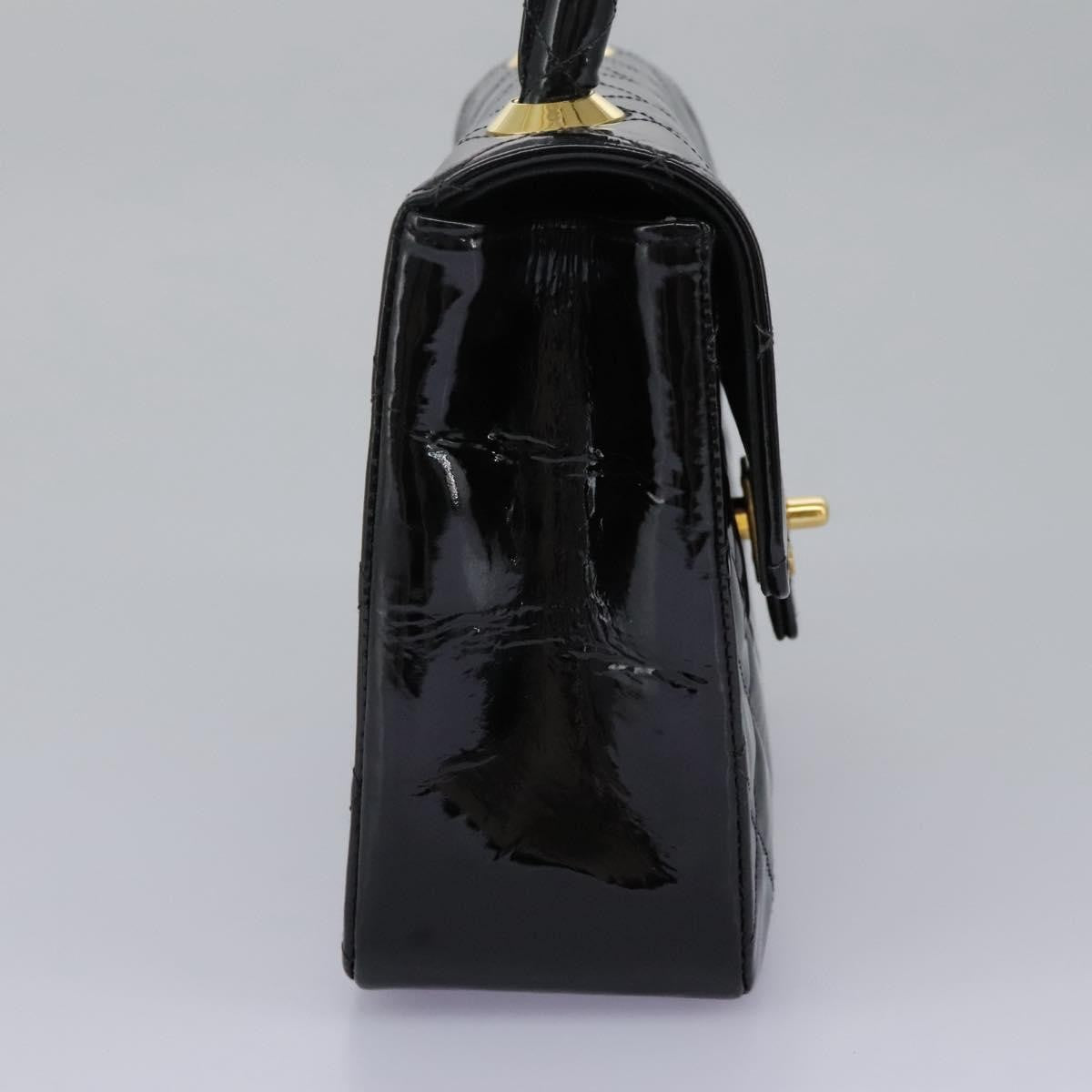 Chanel CC Turnlock Top Handle Flap Bag Patent leather, BLACK, PATENT_LEATHER, Handbag