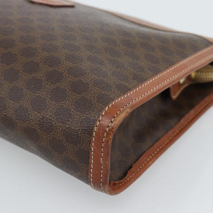 Celine Macadam Pochette Canvas, Brown, Canvas, Clutch