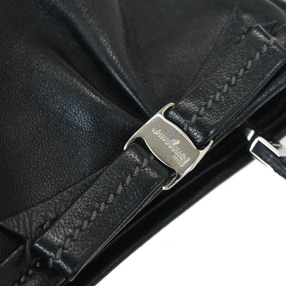 Salvatore Ferragamo Vara Bow Hobo Leather, BLACK, LEATHER, Handbag