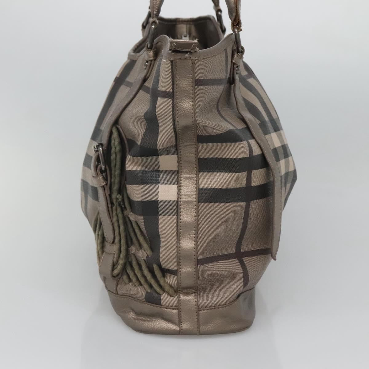 Burberry Nova Check Tote Canvas and Leather, GRAY, CANVAS, Tote bag