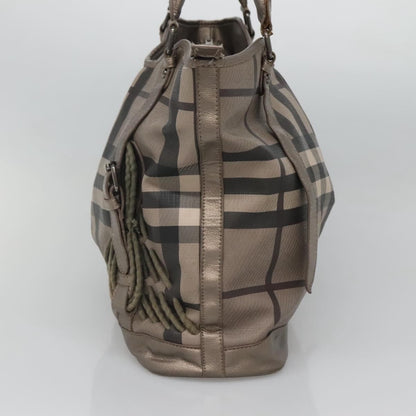 Burberry Nova Check Tote Canvas and Leather, GRAY, CANVAS, Tote bag