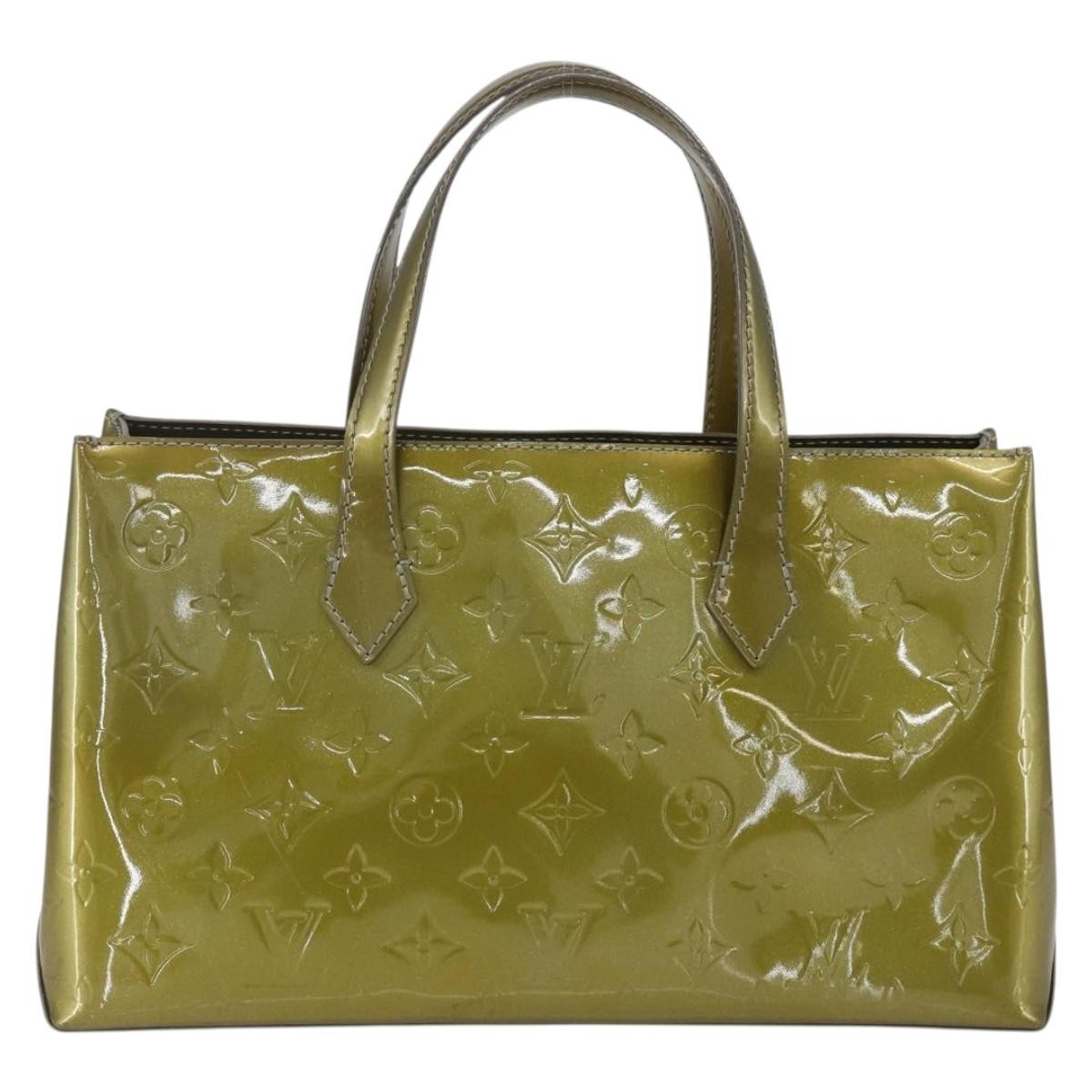 Louis Vuitton Wilshire Handbag Monogram Vernis, GREEN, PATENT_LEATHER, Handbag