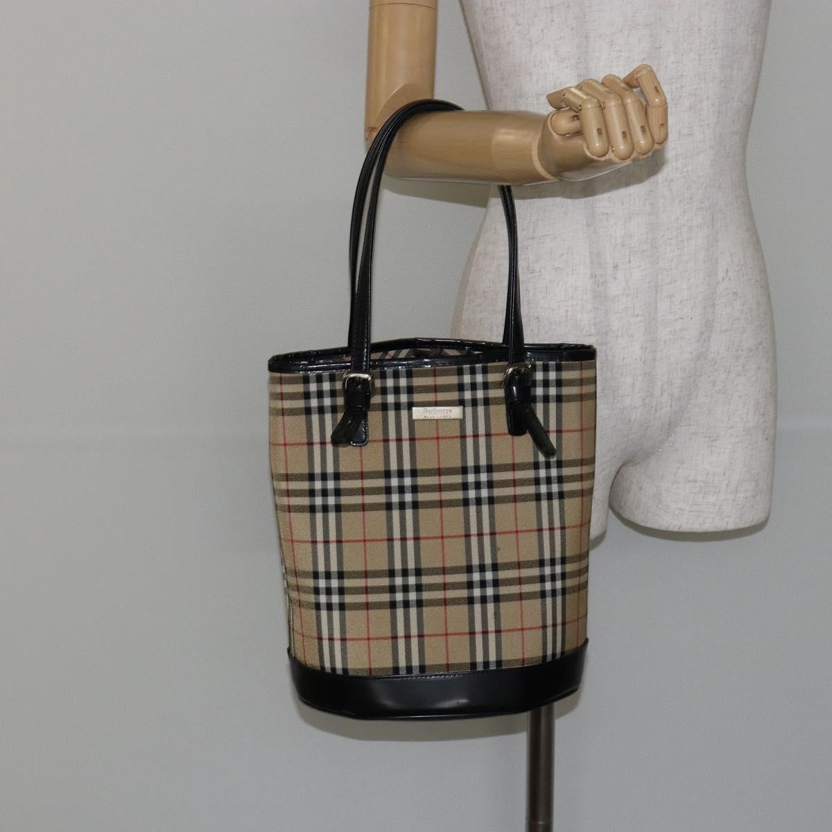 Burberry Nova Check Tote Canvas and Leather, BEIGE, CANVAS, Tote bag