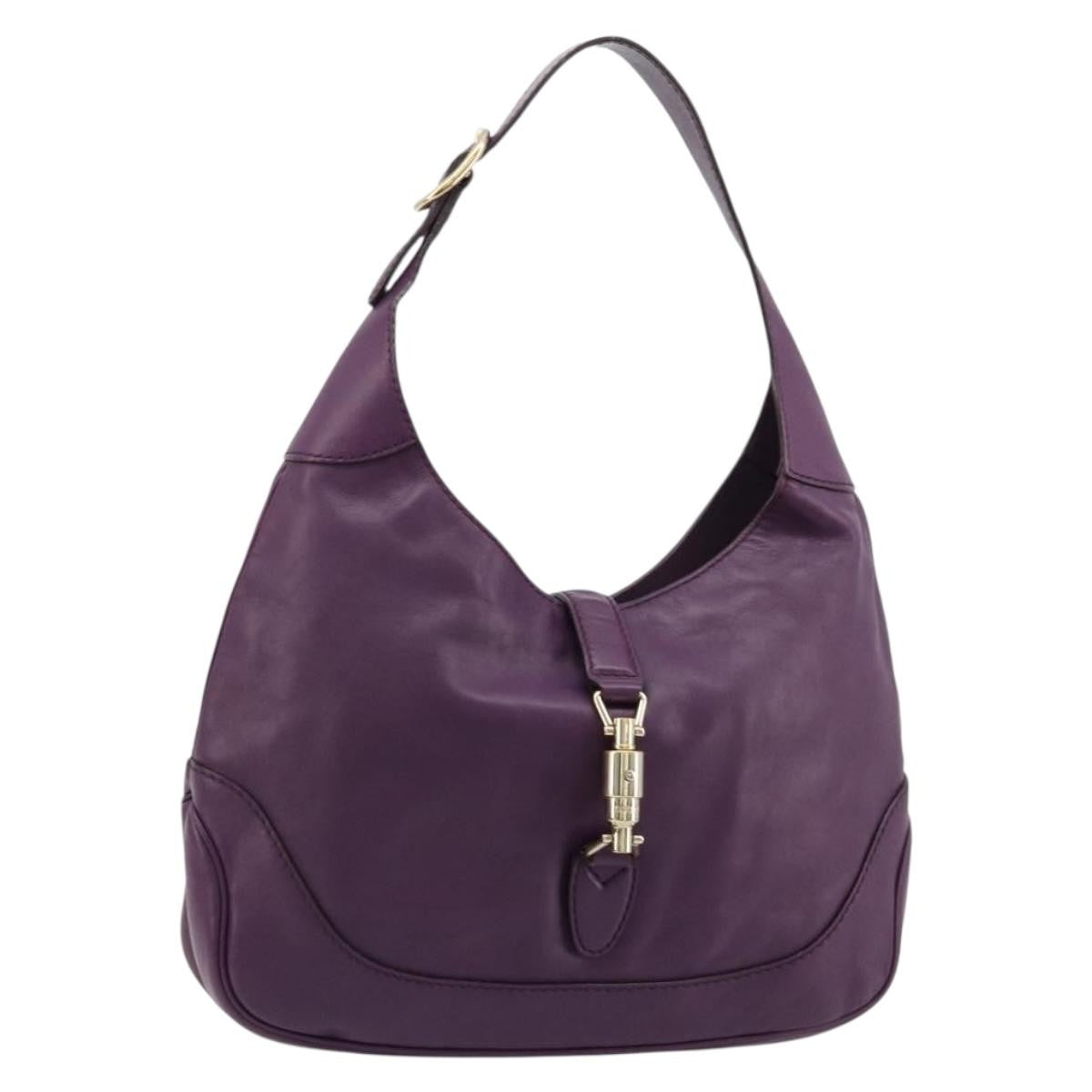 Gucci Jackie Original Shoulder Bag Leather, Purple, Leather, Handbag