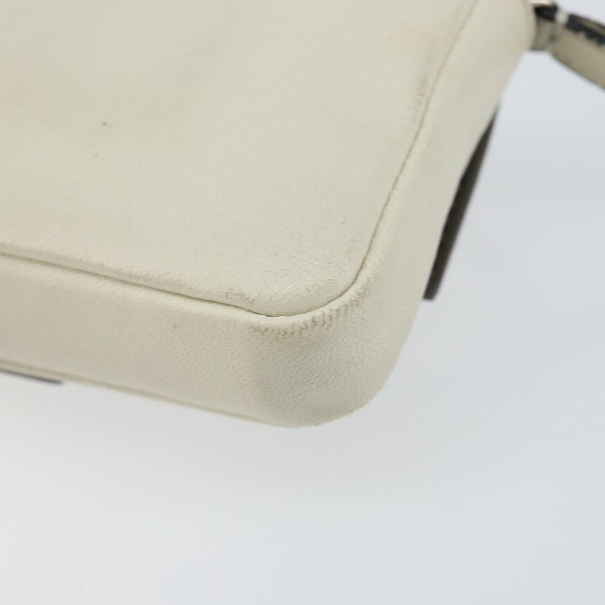 Fendi Monster Baguette Leather, WHITE, LEATHER, Shoulder bag