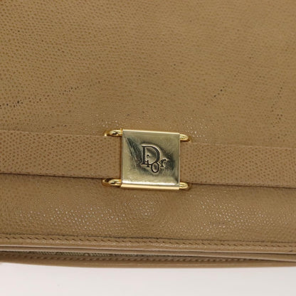 Christian Dior Vintage Honeycomb Shoulder Bag Leather, BEIGE, LEATHER, Shoulder bag