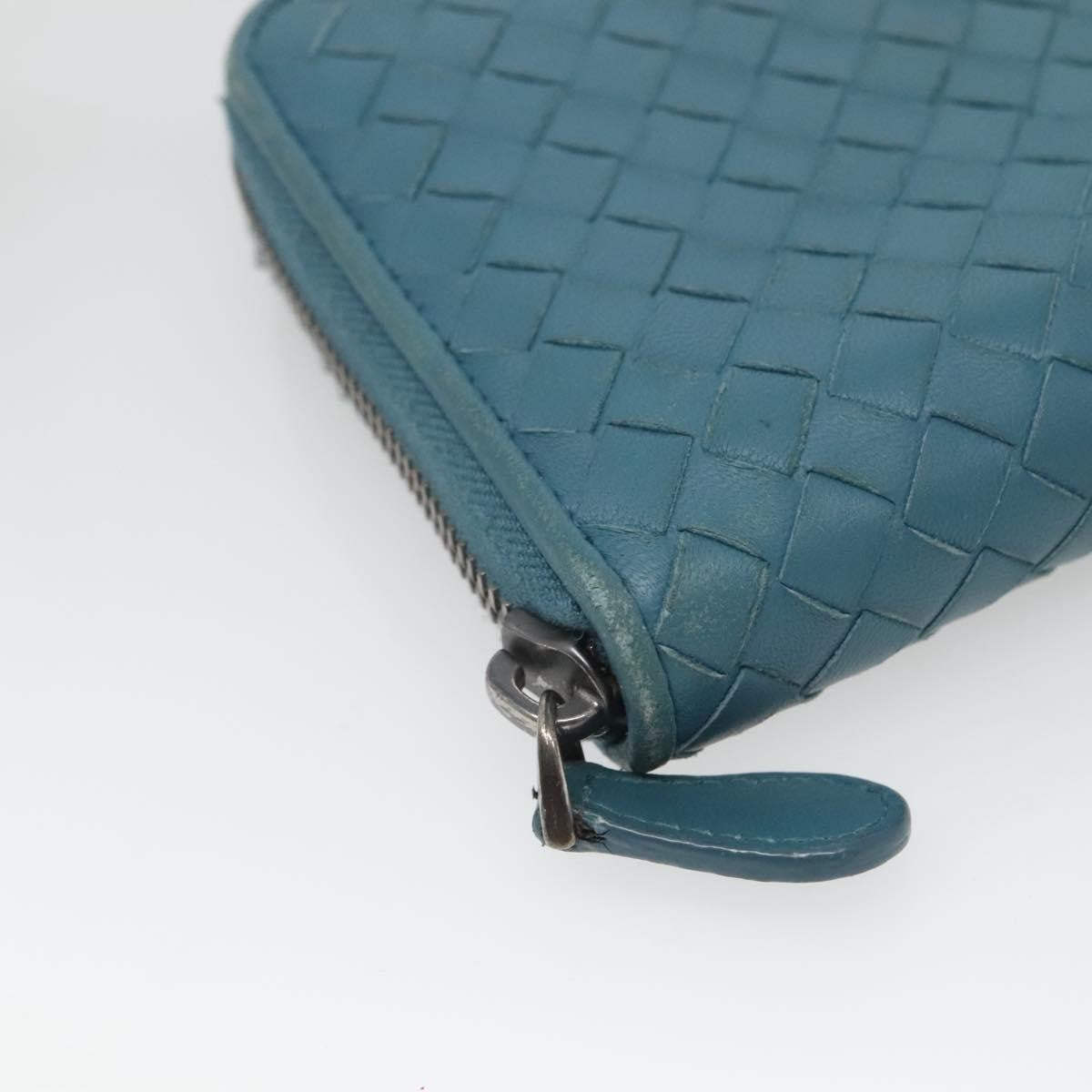 Bottega Veneta Intrecciato Wallet Leather, BLUE, LEATHER, Wallets
