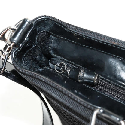 Gucci Vintage Bamboo Handle Bag Nylon, BLACK, NYLON, Handbag