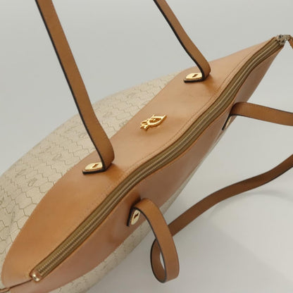 Christian Dior Vintage Honeycomb Tote Bag Canvas and Leather, BEIGE, CANVAS, Tote bag