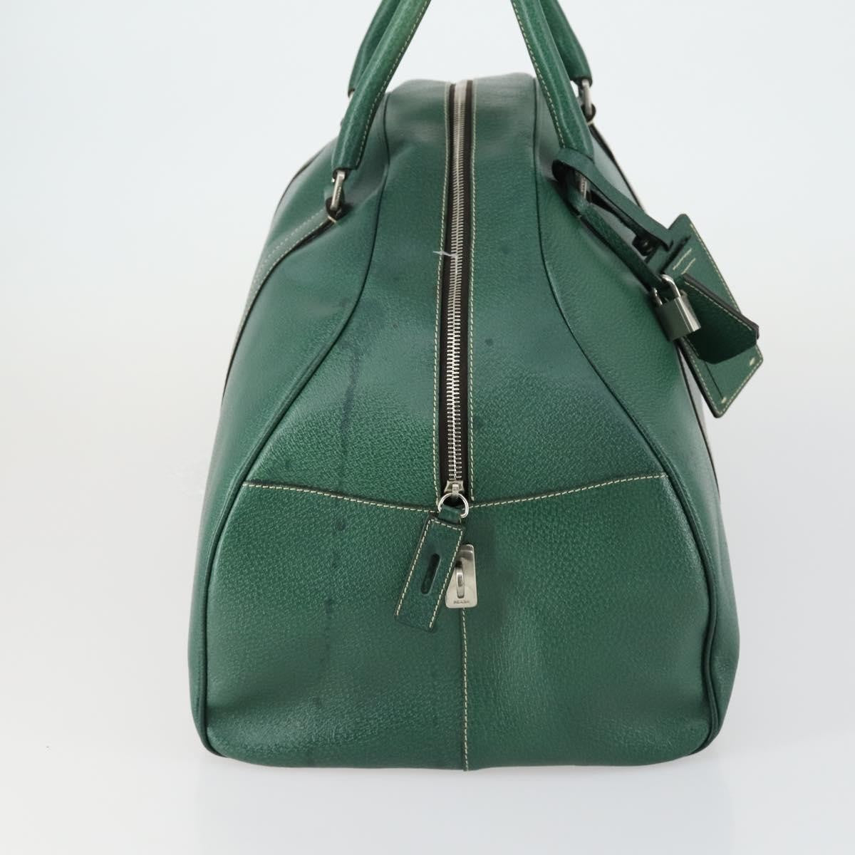 Prada Vintage Boston Bag Leather, GREEN, LEATHER, Travel bag