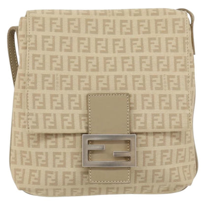 Fendi Vintage Flap Crossbody Bag Zucchino Canvas, BEIGE, CANVAS, Shoulder bag