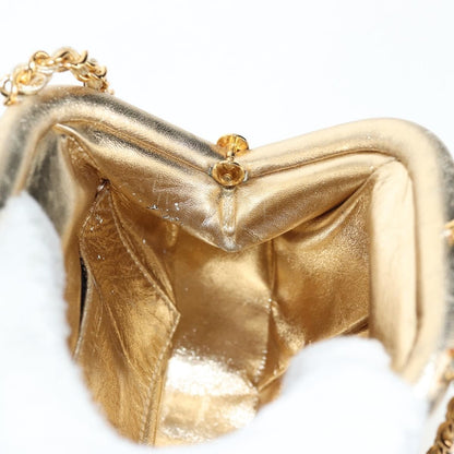 Chanel Vintage Timeless Kisslock Coin Purse Leather, GOLD, LEATHER, Shoulder bag