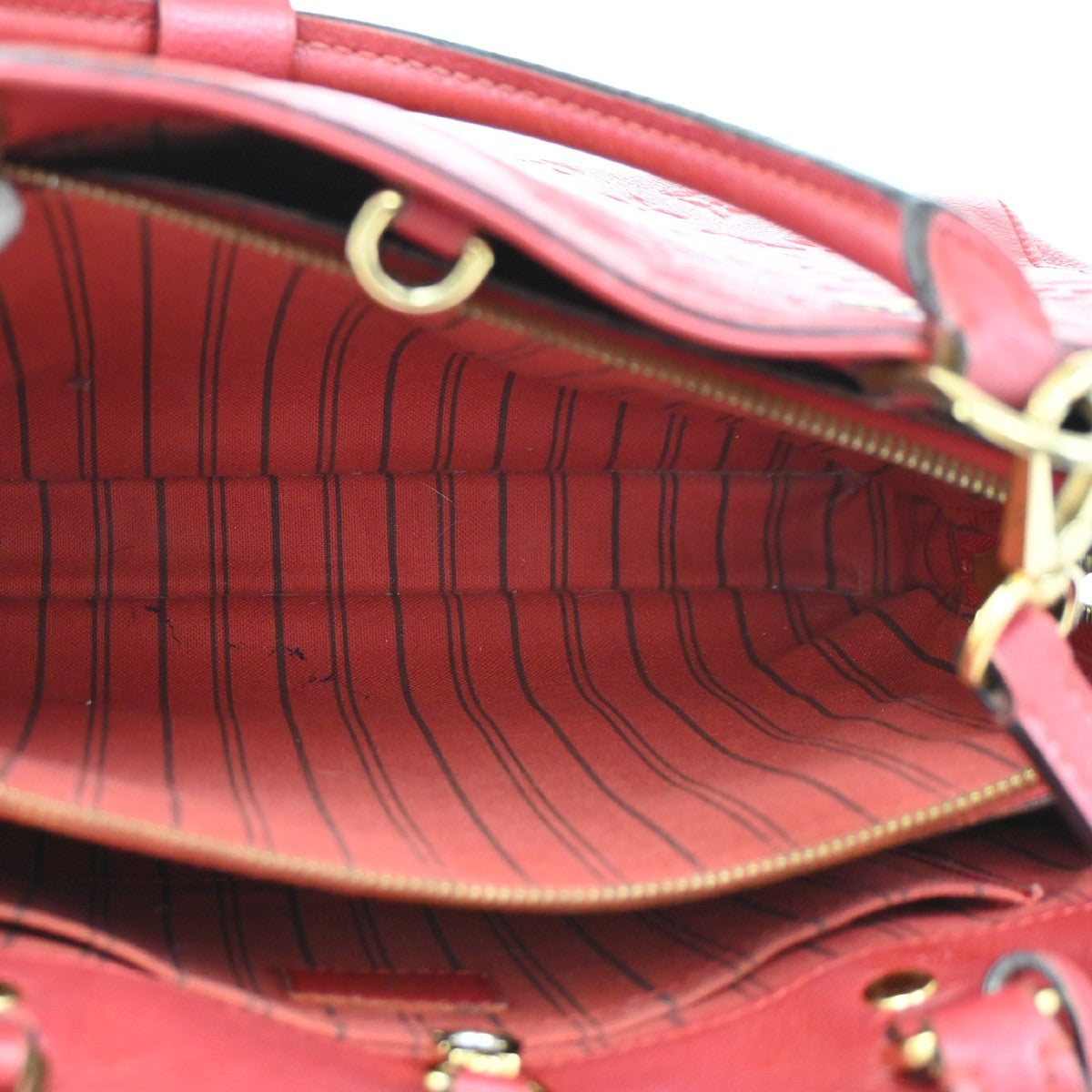 Louis Vuitton Montaigne Handbag Monogram Empreinte Leather, RED, LEATHER, Handbag
