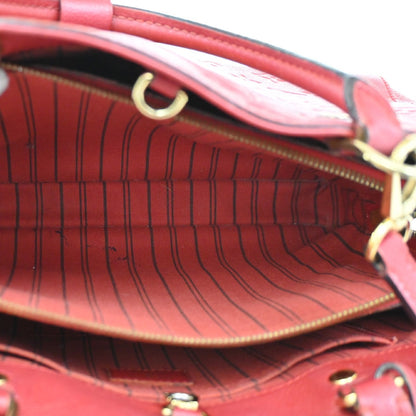 Louis Vuitton Montaigne Handbag Monogram Empreinte Leather, RED, LEATHER, Handbag
