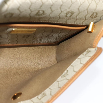 Christian Dior Vintage Honeycomb Flap Crossbody Bag Canvas and Leather, BEIGE, CANVAS, Crossbody bag