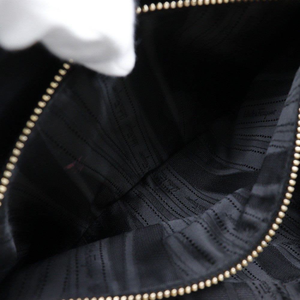 Salvatore Ferragamo W Chain Tote Leather, BLACK, LEATHER, Tote bag